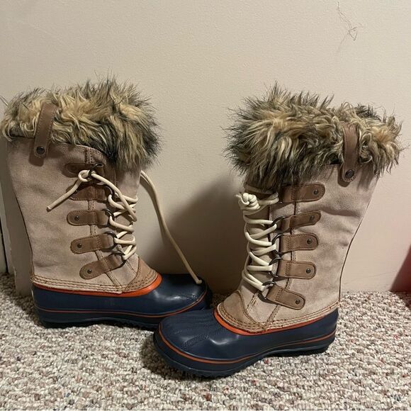 Sorel Joan Of Arctic Tan Waterproof Lined Shearling Winter Boots- Size 7 - Picture 9 of 12